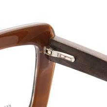 Carica l&#39;immagine nel visualizzatore di Gallery, Occhiali da vista vintage da donna in legno con montatura da uomo in legno con montatura per occhiali oversize quadrata alla moda retrò Rx occhiali da vista neri ottici