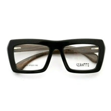 Carica l&#39;immagine nel visualizzatore di Gallery, Occhiali da vista vintage da donna in legno con montatura da uomo in legno con montatura per occhiali oversize quadrata alla moda retrò Rx occhiali da vista neri ottici