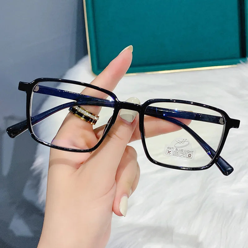 Vintage Women's Blue Light Blocking Eyeglasses Ladies   Square Short-sighted Computer Glasses Unisex Prescription Glasses