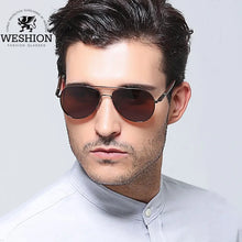 Load image into Gallery viewer, WESHION Oval Sunglasses Men Polarized Pilot Brand Designer Classic Shades Driving Fishing Sun Glasses 2018 UV40 Zonnebril Mannen