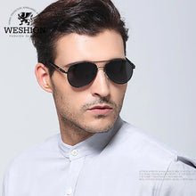 Load image into Gallery viewer, WESHION Oval Sunglasses Men Polarized Pilot Brand Designer Classic Shades Driving Fishing Sun Glasses 2018 UV40 Zonnebril Mannen