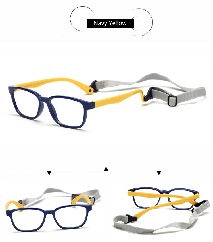 WarBLade TR90 Flexible Kids Eyeglasses Frame Glasses For Child Boys Girls Degree Myopia Optical Frames With Lanyard Square 2020