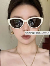 Load image into Gallery viewer, White cat eye sunglasses   ins European and American Spicy Girl Style Photography Advanced