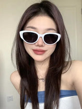 Load image into Gallery viewer, White cat eye sunglasses   ins European and American Spicy Girl Style Photography Advanced