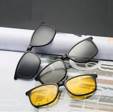 Load image into Gallery viewer, Width-137 Spring hinge 3D lenses eyewear magnetic clip TR myopia glasses frame with clip on three Polarized Sunglasses Goggles