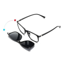 Load image into Gallery viewer, Width-137 Spring hinge 3D lenses eyewear magnetic clip TR myopia glasses frame with clip on three Polarized Sunglasses Goggles