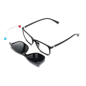 Width-137 Spring hinge 3D lenses eyewear magnetic clip TR myopia glasses frame with clip on three Polarized Sunglasses Goggles