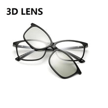 Load image into Gallery viewer, Width-137 Spring hinge 3D lenses eyewear magnetic clip TR myopia glasses frame with clip on three Polarized Sunglasses Goggles