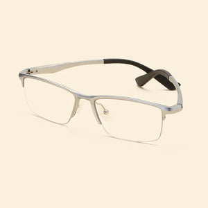 Width-143  aluminum magnesium anti-blue elastic mirror office computer mirror men's half frame myopia eyeglasses frame male