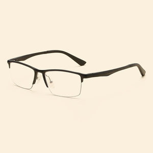 Width-143  aluminum magnesium anti-blue elastic mirror office computer mirror men's half frame myopia eyeglasses frame male