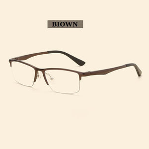 Width-143  aluminum magnesium anti-blue elastic mirror office computer mirror men's half frame myopia eyeglasses frame male