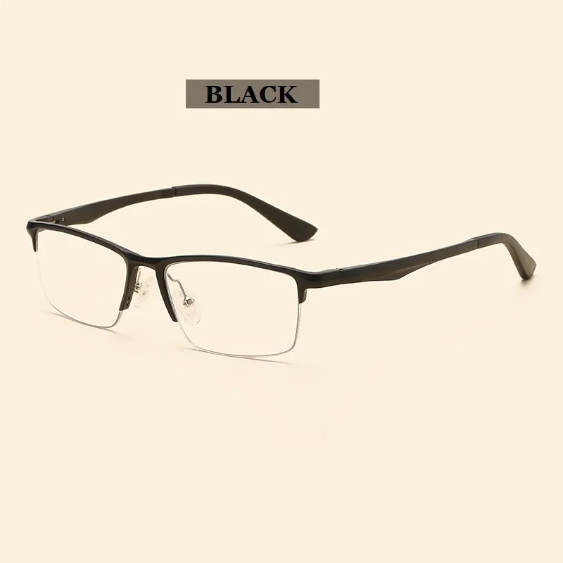 Width-143  aluminum magnesium anti-blue elastic mirror office computer mirror men's half frame myopia eyeglasses frame male
