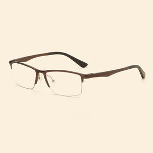 Width-143  aluminum magnesium anti-blue elastic mirror office computer mirror men's half frame myopia eyeglasses frame male