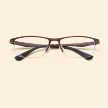 Load image into Gallery viewer, Width-143  aluminum magnesium anti-blue elastic mirror office computer mirror men&#39;s half frame myopia eyeglasses frame male