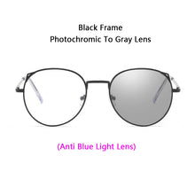 Load image into Gallery viewer, Women Cat Ears Anti Blue Light Photochromic Myopia Glasses Girls Students Finished Sun Automatic Discoloration Myopia Sunglasses