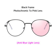 Load image into Gallery viewer, Women Cat Ears Anti Blue Light Photochromic Myopia Glasses Girls Students Finished Sun Automatic Discoloration Myopia Sunglasses