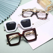 Carica l&#39;immagine nel visualizzatore di Gallery, Women Anti Blue Light Oversized Frame Ladies Glasses Square Plain Glasses Optical Spectacle Brand Qulity Computer
