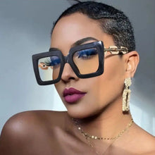 Carica l&#39;immagine nel visualizzatore di Gallery, Women Anti Blue Light Oversized Frame Ladies Glasses Square Plain Glasses Optical Spectacle Brand Qulity Computer