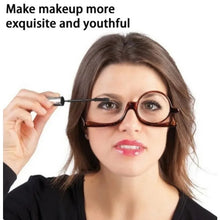 Load image into Gallery viewer, Women Makeup Reading Glasses Rotatable Flip Make Up Eye Glasses Presbyopic +1.00 To +4.0 Reading Glasses for Women