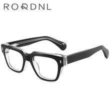 Load image into Gallery viewer, Women Men Eyeglasses Frames Square  Optical Prescription Glasses Myopia Retro Acetate Thick Leg Spectacles