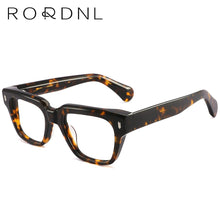 Load image into Gallery viewer, Women Men Eyeglasses Frames Square  Optical Prescription Glasses Myopia Retro Acetate Thick Leg Spectacles