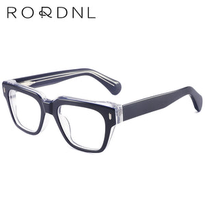 Women Men Eyeglasses Frames Square  Optical Prescription Glasses Myopia Retro Acetate Thick Leg Spectacles