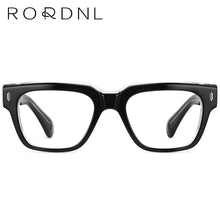 Load image into Gallery viewer, Women Men Eyeglasses Frames Square  Optical Prescription Glasses Myopia Retro Acetate Thick Leg Spectacles