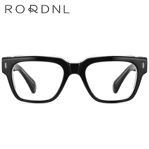 Women Men Eyeglasses Frames Square  Optical Prescription Glasses Myopia Retro Acetate Thick Leg Spectacles