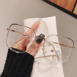 Women Men Vintage Retro Metal Frames Clear Lens Glasses Eyewear Big Round Circle Glasses