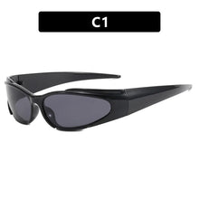 Carica l&#39;immagine nel visualizzatore di Gallery, Women Retro Brand Design  Shades Punk Sun Glasses Classic Wrap Around Y2k Sunglasses for Men Outdoor Sports Goggles