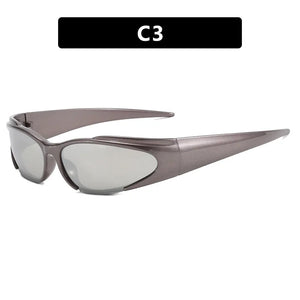 Women Retro Brand Design  Shades Punk Sun Glasses Classic Wrap Around Y2k Sunglasses for Men Outdoor Sports Goggles