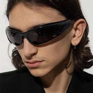 Women Retro Brand Design  Shades Punk Sun Glasses Classic Wrap Around Y2k Sunglasses for Men Outdoor Sports Goggles