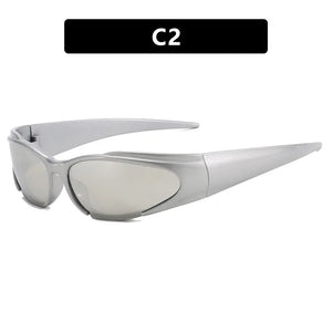 Women Retro Brand Design  Shades Punk Sun Glasses Classic Wrap Around Y2k Sunglasses for Men Outdoor Sports Goggles