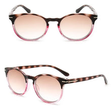 Load image into Gallery viewer, Women Tinted Reading Glasses Men Gradient Grey Lens Anti UV400 Glass Spectacles Retro Round Glasses Frame +1.0+1.5+2.0+2.5+3.0
