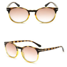 Load image into Gallery viewer, Women Tinted Reading Glasses Men Gradient Grey Lens Anti UV400 Glass Spectacles Retro Round Glasses Frame +1.0+1.5+2.0+2.5+3.0
