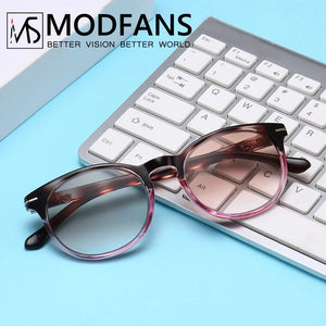 Women Tinted Reading Glasses Men Gradient Grey Lens Anti UV400 Glass Spectacles Retro Round Glasses Frame +1.0+1.5+2.0+2.5+3.0