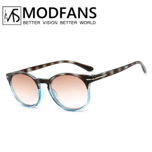 Women Tinted Reading Glasses Men Gradient Grey Lens Anti UV400 Glass Spectacles Retro Round Glasses Frame +1.0+1.5+2.0+2.5+3.0