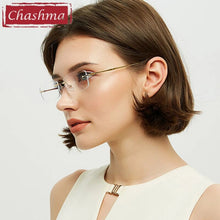 Load image into Gallery viewer, Women Titanium Frame RX Prescription Lenses Men Rimless Optical Light Weight очки для близорукости Anti Blue Ray Glasses