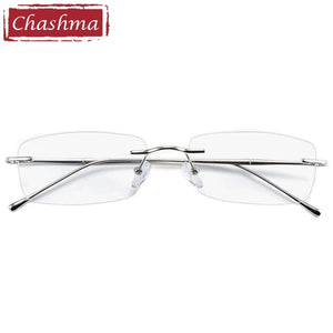 Women Titanium Frame RX Prescription Lenses Men Rimless Optical Light Weight очки для близорукости Anti Blue Ray Glasses