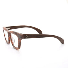 Load image into Gallery viewer, Women Vintage Wooden Glasses Frames Men Wood Eyeglass Frames Oversized Fashionable Square Retro Rx Eyeglasses Frames Optical
