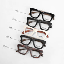 Load image into Gallery viewer, Women Vintage Wooden Glasses Frames Men Wood Eyeglass Frames Oversized Fashionable Square Retro Rx Eyeglasses Frames Optical