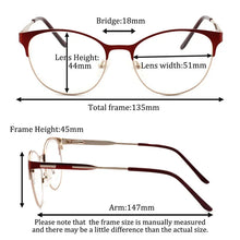 Load image into Gallery viewer, Women's Multifocal Reading Glasses round metal eyeglasses progressive reading  glasses Presbyopic near and far multifocal