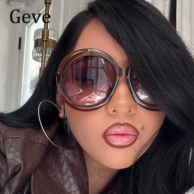 Women's Oversized Round Sunglasses Luxury Brand Gradient Big Shades Classic Sun Glasses Female Oculos De Sol Gafas