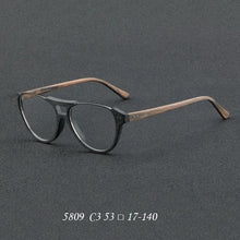 Load image into Gallery viewer, Wood Grain Acetate Glasses Frame Men Vintage Frame Spring Legs with Myopia  Glasses Women  Glasses Prescription Glasses