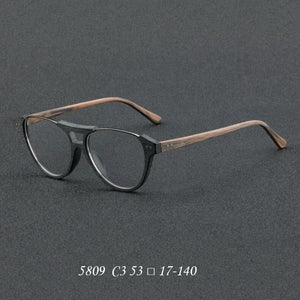 Wood Grain Acetate Glasses Frame Men Vintage Frame Spring Legs with Myopia  Glasses Women  Glasses Prescription Glasses