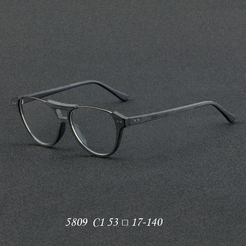 Wood Grain Acetate Glasses Frame Men Vintage Frame Spring Legs with Myopia  Glasses Women  Glasses Prescription Glasses