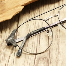 Load image into Gallery viewer, Wood Optical Glasses Frame Men Ultralight Round Myopia Prescription Eyeglasses  Male Metal Full Screwless Eyewear Clear Lens