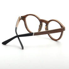 Load image into Gallery viewer, Wood Round Prescription Frames Zebra Wooden Glasses Handmade Sunglasses with Case Custom Lens Myopia Reading
