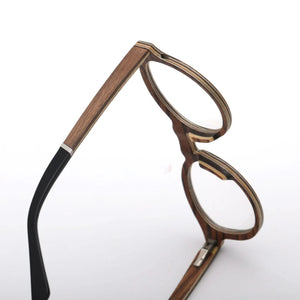 Wood Round Prescription Frames Zebra Wooden Glasses Handmade Sunglasses with Case Custom Lens Myopia Reading