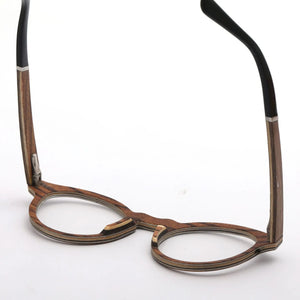 Wood Round Prescription Frames Zebra Wooden Glasses Handmade Sunglasses with Case Custom Lens Myopia Reading